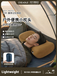 Portable Memory Foam Camping Pillow with Neck Support for Travel and Outdoor Activities