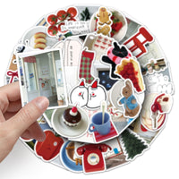 50-Sheet Creamy Korean INS Style Cartoon DIY Stickers for Journals, Phones, Laptops