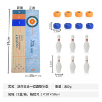 Mini Tabletop Curling Shuffleboard Bowling Game Mat