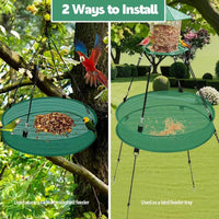 Outdoor Windproof Bird Feeder Net Bag with Top and Bottom Buckles for Garden and Yard