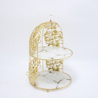 Middle Eastern Style Iron Art Birdcage Multi-layer Cake Display Stand Vanity Cosmetic Organizer