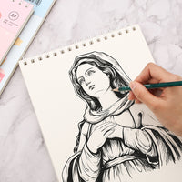 A4 Sketchbook Thick Blank Art Drawing Book for Students and Artists, Hand-Painted Color Pencil Paper for Adults and Children
