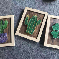 DIY String Art Kit for Adults & Kids, Creative Plant-Themed Nail & Thread Craft for Stress Relief, Desktop Decor