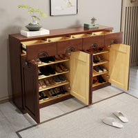 Solid Wood Entryway Cabinet High-End Chinese Style Living Room Multi-functional Shoe Cabinet