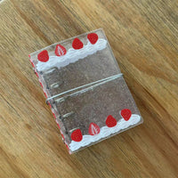 Ins Style Cream Strawberry M5 Loose-Leaf PVC Hardcover Notebook for 3-inch Album Cards