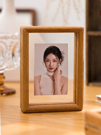 Mini Solid Wood Double-Sided Transparent Photo Frame for Displaying Pictures