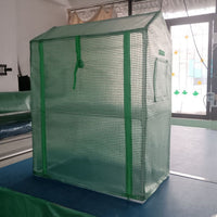 Mini Walk-in Greenhouse with Roll-up Zipper Door, Powder-Coated Steel Frame for All Seasons