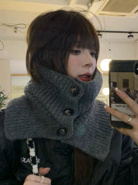 Knitted Neck Warmer Scarf for Women, Korean Style, Anti-cold, Warm Neck Protection