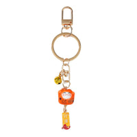 Japanese Lucky Cat Keychain with Koi Fish Charm, Ceramic Maneki-Neko Car Keyring, Bag Ornament, Festival Gift