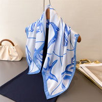 Beach Vacation Print Imitation Silk Scarf Shawl for Women