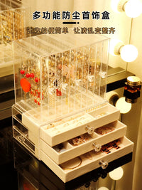 Large Capacity Jewelry Organizer Box for Earrings Necklaces Bracelets Rings, Desktop Vanity Display Storage Case