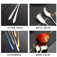 304 Stainless Steel Mango Spoon Long Handle Ice Cream Coffee Stirring Spoon