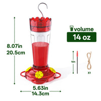 Hummingbird Feeder Outdoor Hanging Bird Water Feeder for Garden Patio Decoration