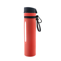 Portable Collapsible Silicone Water Bottle for Outdoor Sports, Travel, and Camping - Food Grade, Leak-Proof, High Temperature Resistant