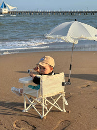 Kids' Portable Folding Outdoor Chair with Optional Sun Umbrella for Camping, Beach & Travel