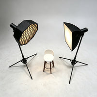 Dollhouse Miniature Photography Studio Accessories - Softbox Lights & Stool