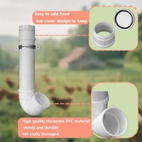 Automatic PVC Pipe Chicken Feeder System with Anti-Rat Hanging Cover for Poultry Coops