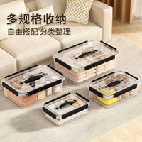 Clear Stackable Storage Box with Lid and Handle, Moisture-Proof Organizer for Refrigerator and Home
