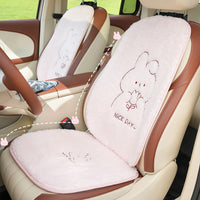 Cute Cartoon Plush Car Seat Cushion Set for Winter - Thickened Warm Seat Cover