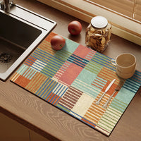 Diatomaceous Earth Kitchen Drying Mat for Countertops - Absorbent, Heat-Resistant, and Quick-Drying