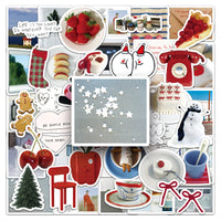 50-Sheet Creamy Korean INS Style Cartoon DIY Stickers for Journals, Phones, Laptops