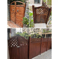 Outdoor Solid Wood Garden Gate, Anti-Corrosion Carbonized Wood Fence Door for Yard and Garden