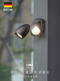 UME Waterproof Outdoor High-Power Dual-Head Spotlight for Garden, Patio, and Garage