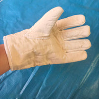 Thickened Heat Resistant White Five-Finger Cotton Gloves for BBQ Baking Kitchen Boiler Work