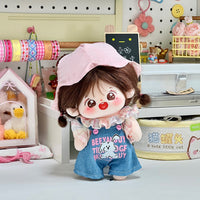 20cm Cotton Doll Clothes Spring Outing Series Overalls for Normal and Chubby Body Dolls