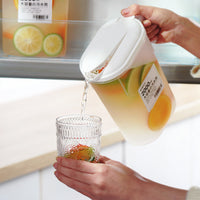 Refrigerator Cold Water Pitcher with Spout, Large Capacity Heat-Resistant Fruit Tea Beverage Dispenser for Iced Drinks