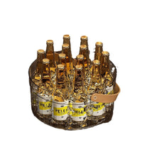 Portable Acrylic Ice Bucket with Leather Handle for Beer Wine Champagne