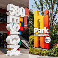 Outdoor Double-Sided 3D Metal Stainless Steel Painted Signage for Parks & Scenic Areas