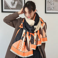 Women's Cashmere-Feel Warm Cape Shawl Scarf for Winter