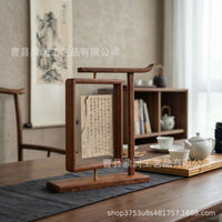 Rotatable Wooden Double-Sided Photo Frame for Desk Display