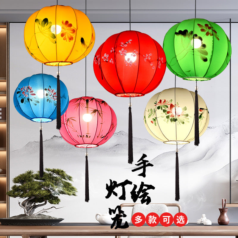 Chinese Style Round Fabric Lantern for Festival and Wedding Decor