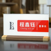 Acrylic T-Shape Conference Table Name Plate Holder for VIP Guests