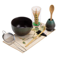 Japanese Ceramic Matcha Bowl Set with Whisk and Spout for Beginners