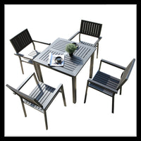 Outdoor Weather-Resistant Wood Plastic Composite Patio Dining Set