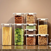 Airtight Food Storage Containers with Lids - Clear Plastic Kitchen Pantry Organizers for Cereal, Grains, Spices