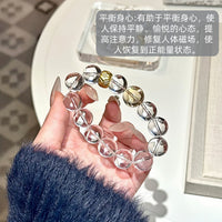 Natural Clear White Crystal Bracelet for Wealth and Good Fortune, High-Quality Energy White Crystal Hand String