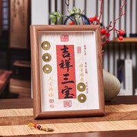 Ancient Coin Photo Frame Ornament for Desk Decor, Housewarming Gift, and Blessing