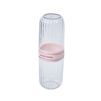 Portable Transparent Travel Toothbrush Holder and Mouthwash Cup Set