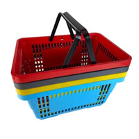 Plastic Shopping Basket with Handles for Supermarket, Grocery, Snacks, Fruit, KTV Beer