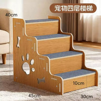 Pet Wooden Cat Climbing Frame Detachable Pet Stairs Small Dog Old Cat Bed Steps Sofa Solid Wood