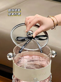 Large Capacity Glass Cold Water Pitcher with Faucet for Refrigerator, High Temperature Resistant Cold Brew Fruit Tea Beverage Dispenser