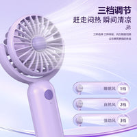 180° Foldable Handheld Mini Fan with 3 Speeds and Detachable Grille