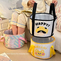 Cartoon Foldable Foot Bath Bucket Portable Insulated Foot Soaking Tub for Travel and Dormitory