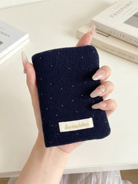 Polka Dot Passport Holder with Plaid Trim - Document Organizer Pouch