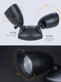 UME Waterproof Outdoor High-Power Dual-Head Spotlight for Garden, Patio, and Garage