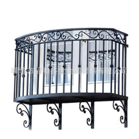 European Vintage Wrought Iron Balcony Railing for Villas and Gardens